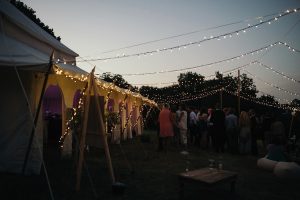 Fairy Lights at Boho Somerset Wedding
